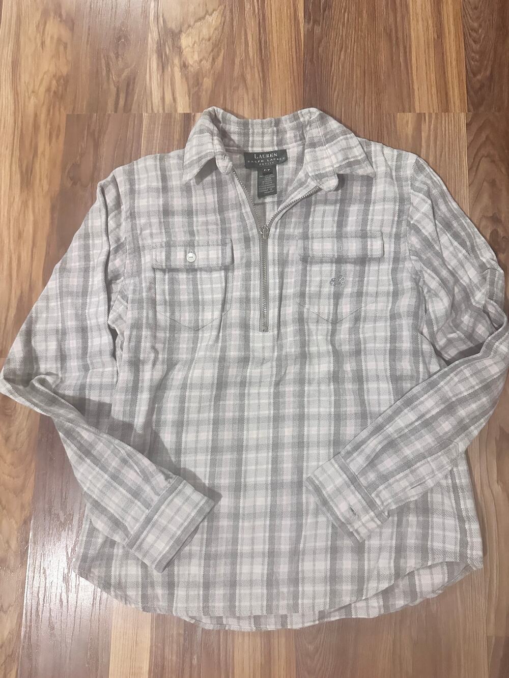 Ralph Lauren Y2K Women’s Quarter Zip Flannel Sweater